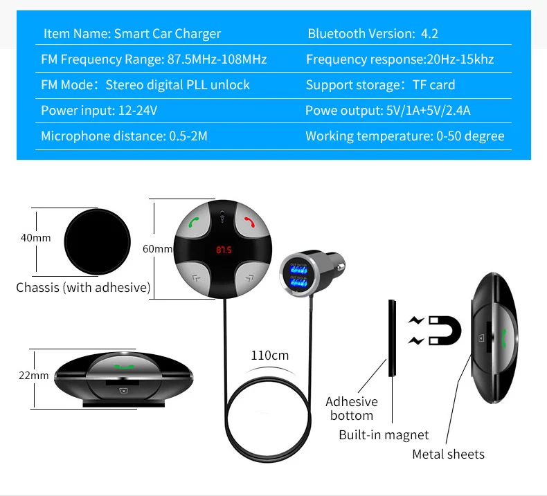 YASOKRO Hands-free Car Kit FM передатчик Bluetooth Автомобильный MP3-плеер Поддержка карты памяти музыка играет аудио модулятора автомобильные аксессуары