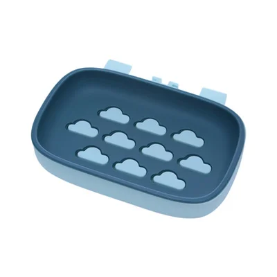 blue cloud Держатель для мыла двухслойный портативный мыльница настенный клей аксессуары для ванной комнаты лоток для хранения дренажной полки контейнер для мыла коробка - Цвет: blue cloud