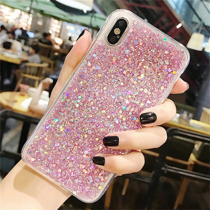 ELETEIL блеск Чехол для iPhone X XR 8 7 6 6s плюс XS силиконовый Вернуться ТПУ чехлы мобильных