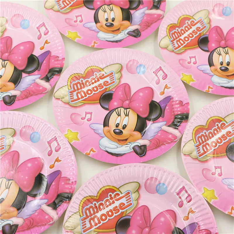 Одноразовые Минни Партия Декорации Бумажные Стаканчики Пластин Салфетки для