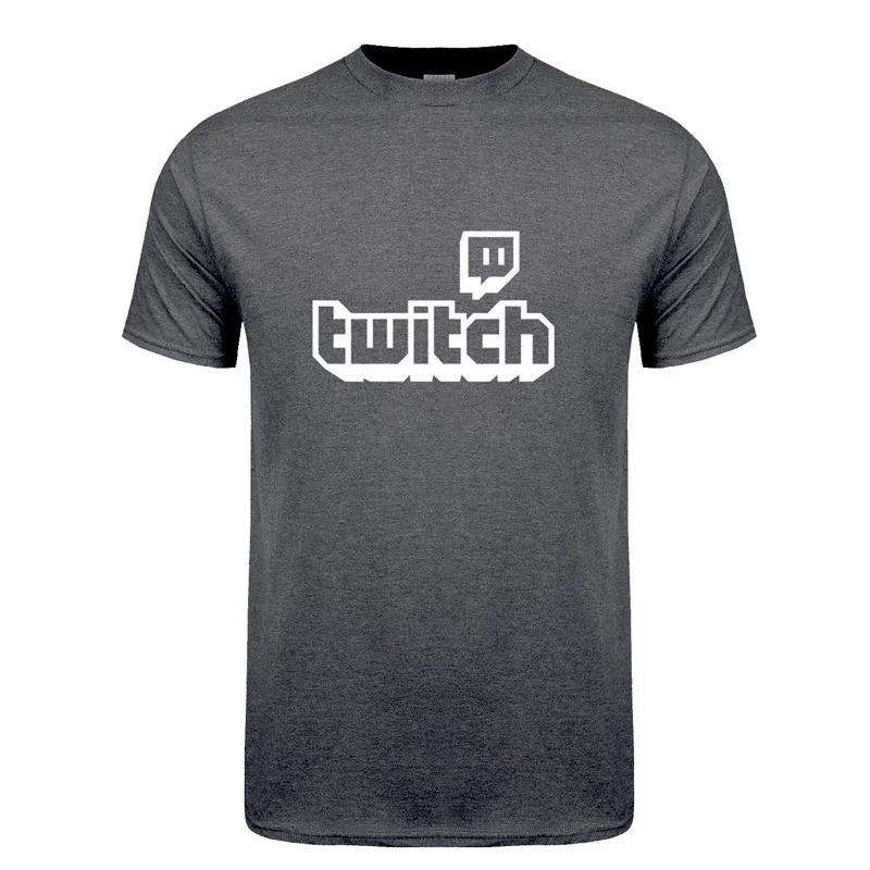 dark heather Twitch футболки топы для мужчин короткий рукав хлопок o-образным вырезом игры Twitch футболки мужские футболки DS-050 - Цвет: dark heather