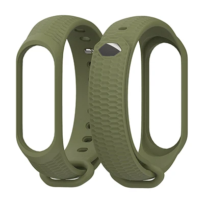 army green Спортивный силиконовый ремешок mi jobs с бриллиантовой пряжкой и сотами для Xiao mi Band 4 3, умный браслет, браслет mi band 4 3, аксессуары - Цвет: army green
