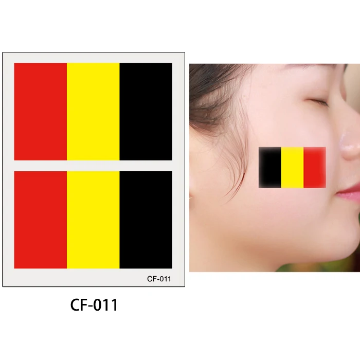 CF-011 Belgium Glaryyears 10 листов 6*8 см Кубок мира Национальный Баннер флеш тату «флаги» временные футбольные спортивные Funs смотреть игры тело стикер - Цвет: CF-011 Belgium