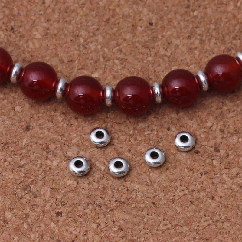 100 шт./лот тибетские плоские круглые крошечные металлические бусины 5 мм