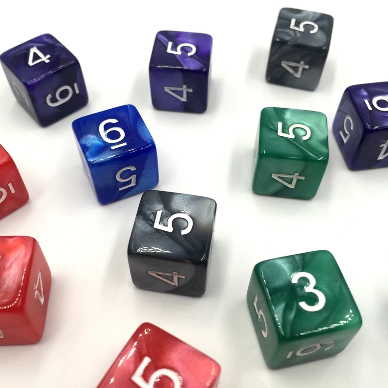 Rollooo кости 10 шт./компл. жемчужные D6 цифровые Rpg | Спорт и развлечения