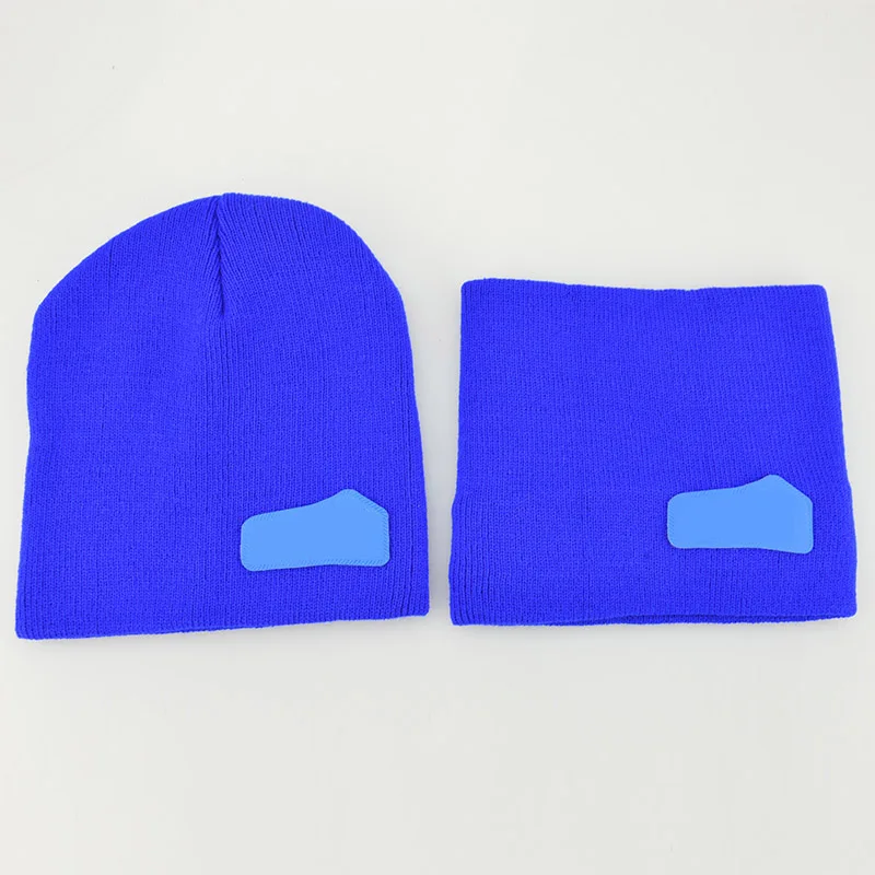 Navy blue Новинка года, 6 цветов, детская шапка с шарфом, Милая зимняя Осенняя вязаная одежда, костюм с платком, детская зимняя тёплая шапка для детей - Цвет: Navy blue