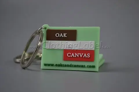 Держатель для ключей кольцо ПВХ этикетки логотип с двойной боковой тиснением
