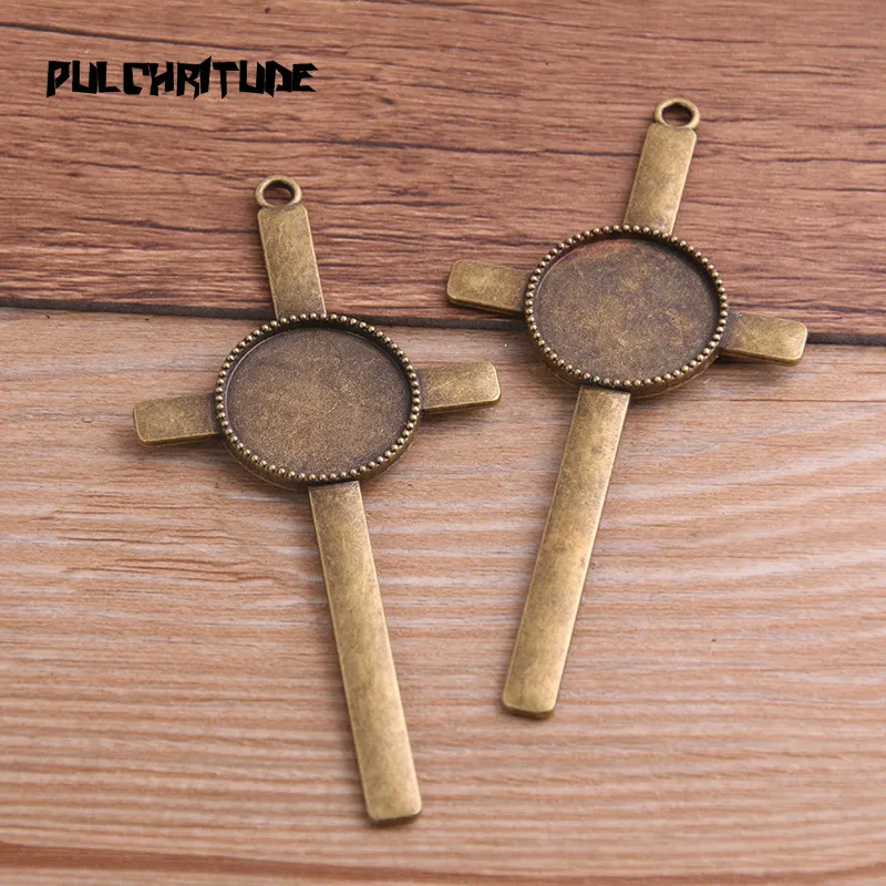 4 шт. 20 мм Внутренний размер два цвета металлический сплав простой крест кабошон