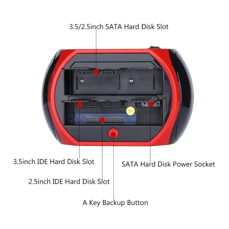 875 все в одном 2,5/3,5 дюйма SATA/IDE Двойная док-станция HDD жесткий диск Док-станция мульти-кард-ридер eSATA Dual IDE SATA жесткий диск