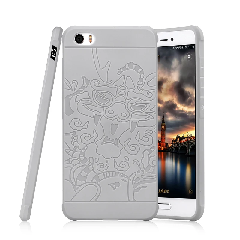 Case For Xiaomi Mi 4 Note 2 Pro 3s Mix Max 5s Plus M5 4C Cover 3D Carved Dragon Matte Soft TPU 4X 5x 6 |