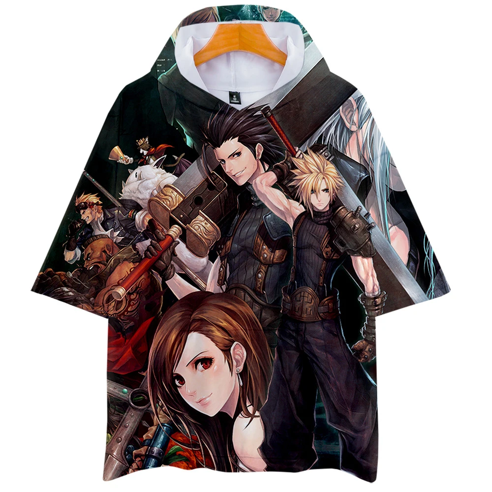 Final Fantasy VII Fans K-POP хип-хоп 3D толстовки футболки летние мягкие модные повседневные с