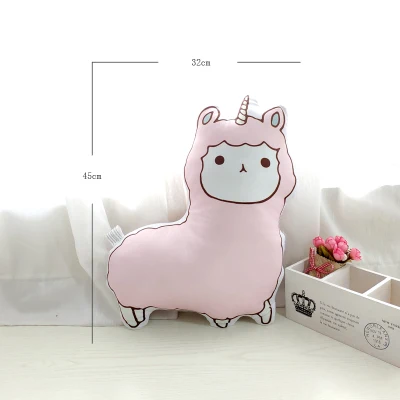 Pink Alpaca Кристальная ультра-мягкая короткая плюшевая подушка милый INS стиль мультфильм Кактус Единорог Подушка домашняя декоративная подушка креативный подарок на день рождения - Цвет: Pink Alpaca
