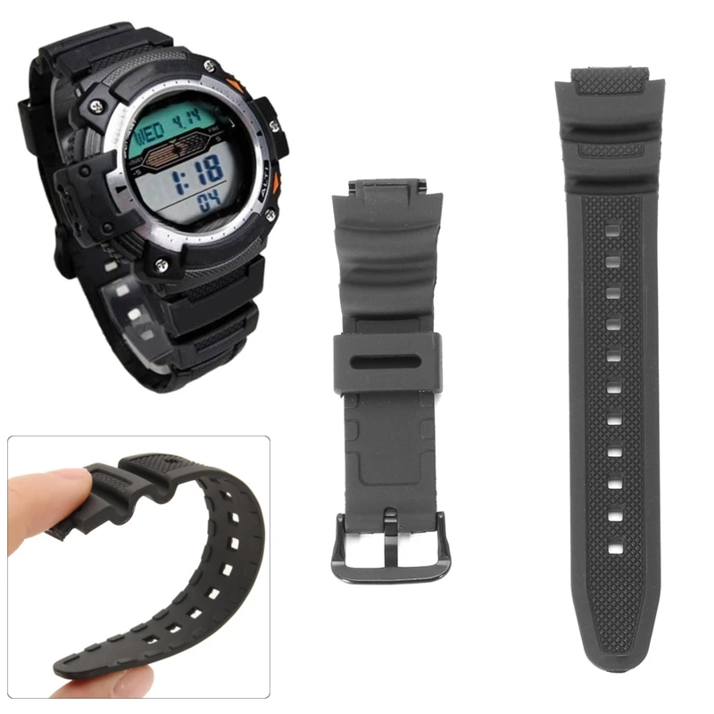 

For casio Watches Watchband Silicone Rubber Bands casio AE-1200 W-S200H Replace Electronic Wristwatch Band Sports Watch Straps