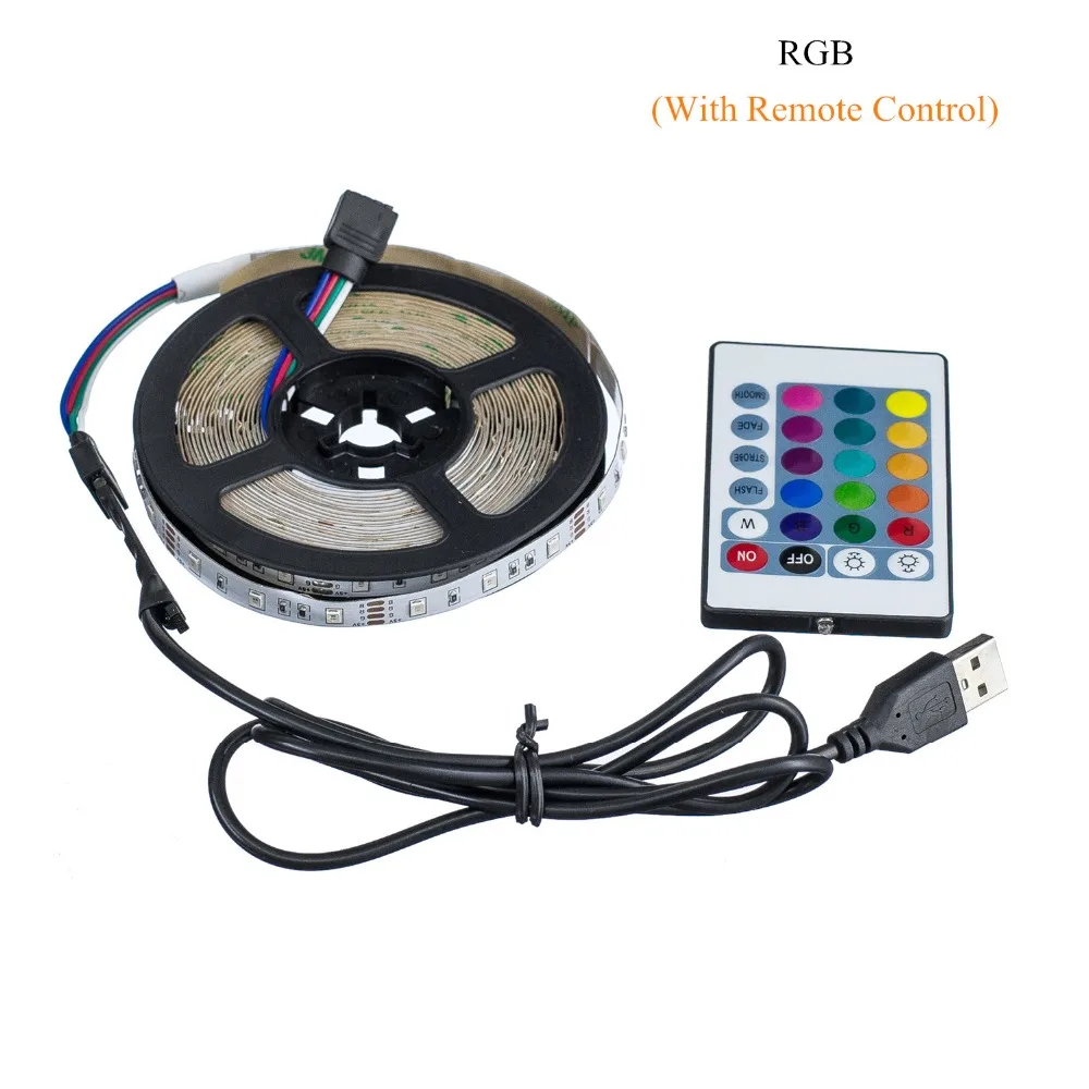 Светодиодная лента светильник USB 2835SMD DC5V гибкий светодиодный светильник лента RGB 0,5 м 1 м 2 м 3 м 4 м 5 м ТВ Настольный экран задний светильник Диодная лента