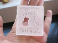 size5x4.3cm Кошка натуральное мыло ручной работы акриловое уплотнение Мини DIY натуральный органический стеклянная печать - Цвет: size5x4.3cm