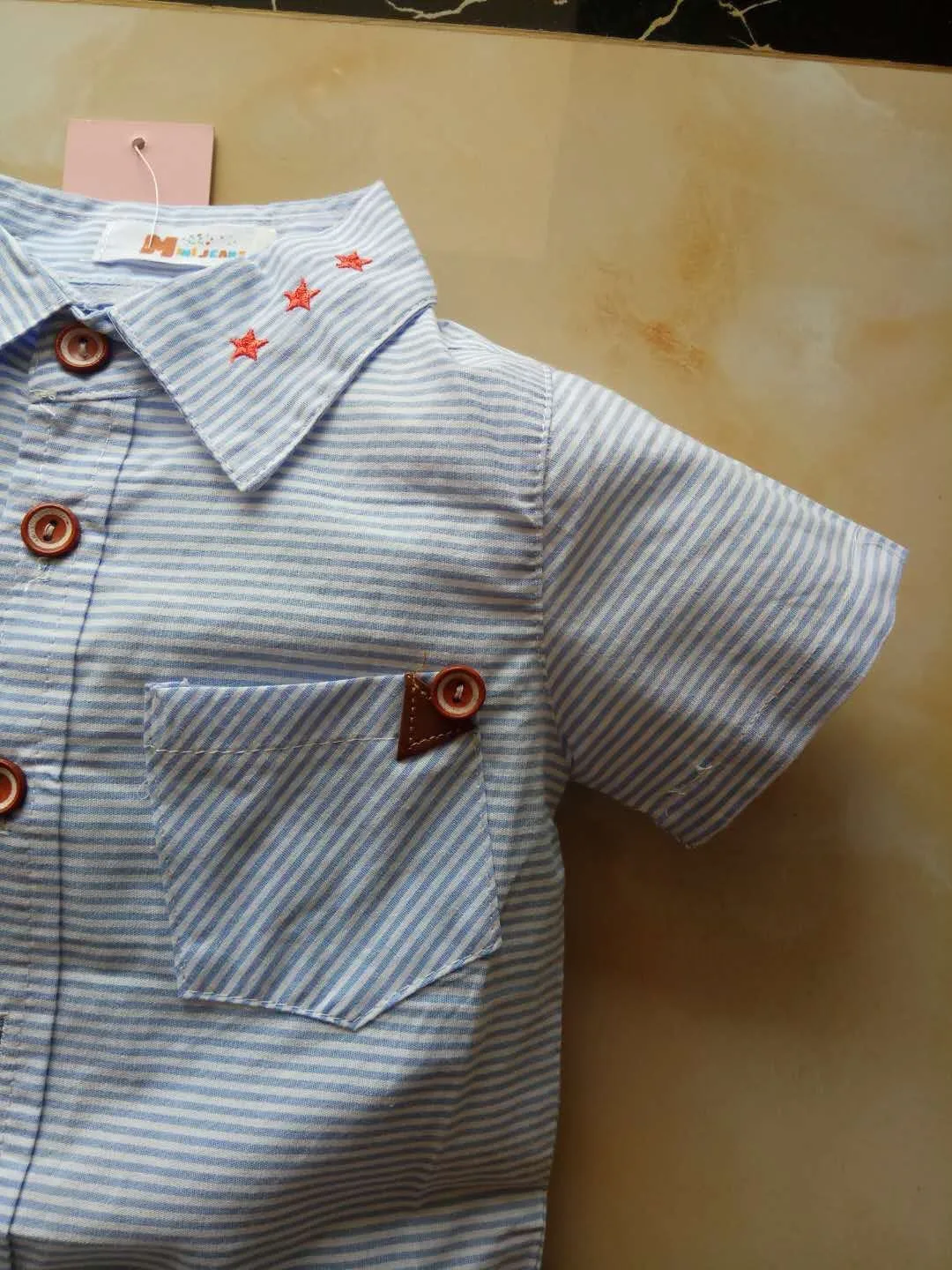 Baby Denim Suit 2018 New Arrival Summer Boys Clothing Set Brand Stripe Shirt With Short Jeans 2pcs Children Clothes | Детская одежда и