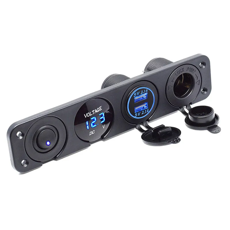 Blue BU Wupp кулисный переключатель панель для автомобиля лодка морской двойной USB разъем зарядное устройство 2.1A Прямая поставка 19M20 - Цвет: Blue BU