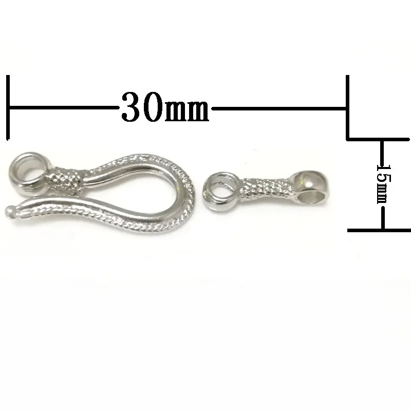 

15x30mm White Gold Filled Hook Shaped Necklace Clasp
