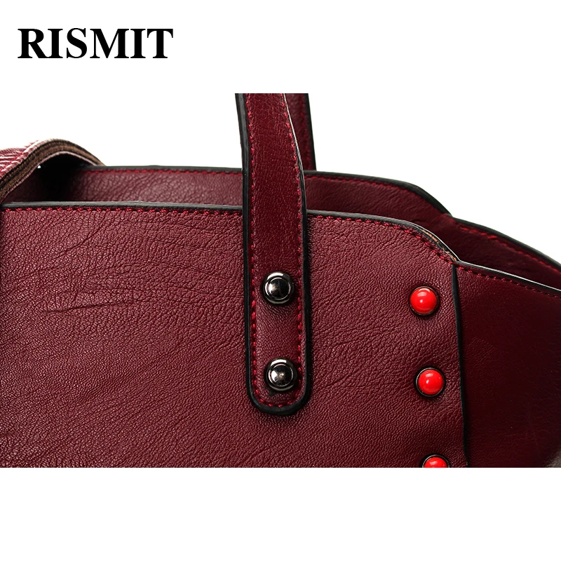 RISMIT женская сумка из искусственной кожи с высокой емкостью для отдыха однотонная