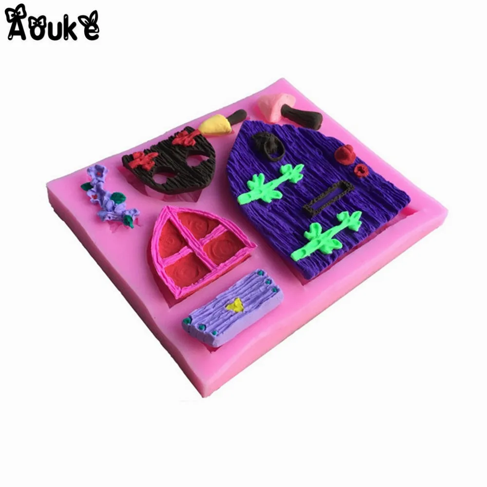 Деревянные двери окна Жидкий Силикон Помады Торт Шоколад Желе Десерт отделочных