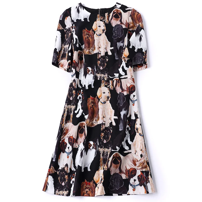 Летняя Новинка 2017 г. модные Товары для собак печати тонкий мини платье Высокое