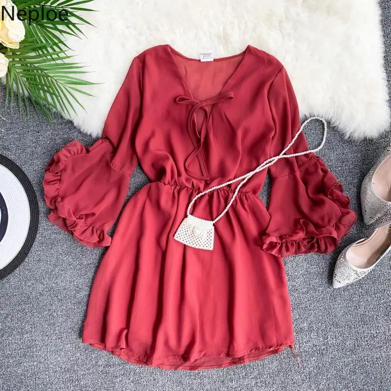 Neploe милое платье для девочек 2019 Новое поступление однотонный бант Vestidos Лето