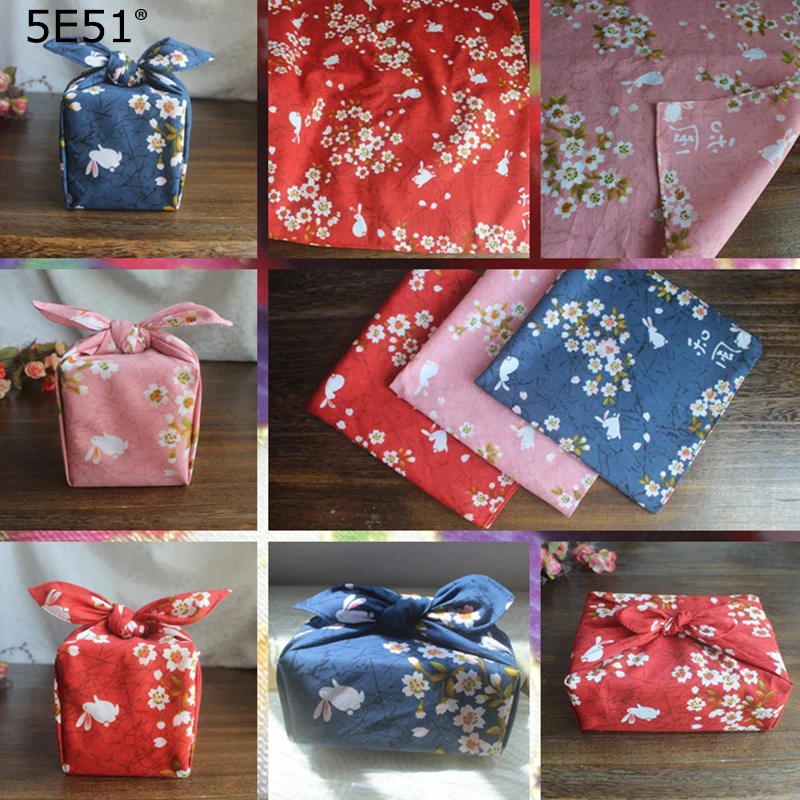 Носовой платок в японском стиле фурошики из полиэстера 100%/лаконичный стиль с