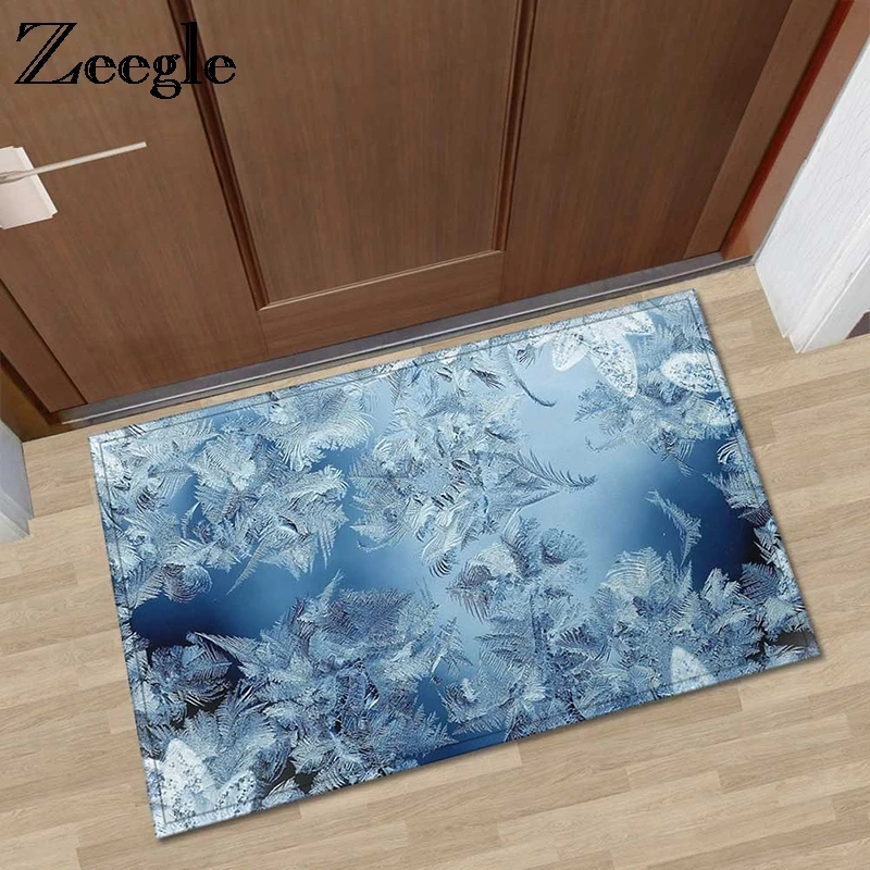 Zeegle Ice Flower коврики с принтом для входной двери противоскользящие ковры гостиной