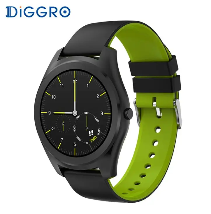 DIGGRO DI03 Смарт-часы Bluetooth IP67 фитнес-трекер для измерения сердечного ритма сообщения напоминание спортивные Смарт-часы для Android IOS на наручные часы - Цвет: black and green