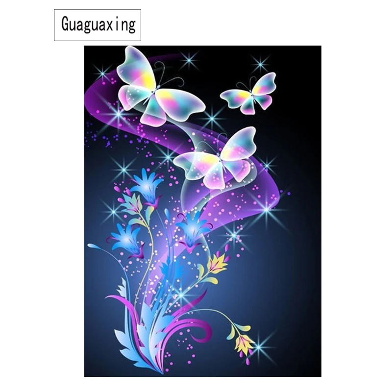 Полный плацу Алмазная вышивка Красота Butteryfly DIY алмазов вышивки крестом Craft