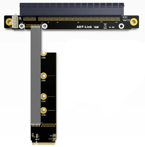 Кабель-удлинитель для видеокарты M.2 M2 NGFF NVMe к PCIe 3 0 PCI-E X16 Gen3 25 см R43SC w кабель питания