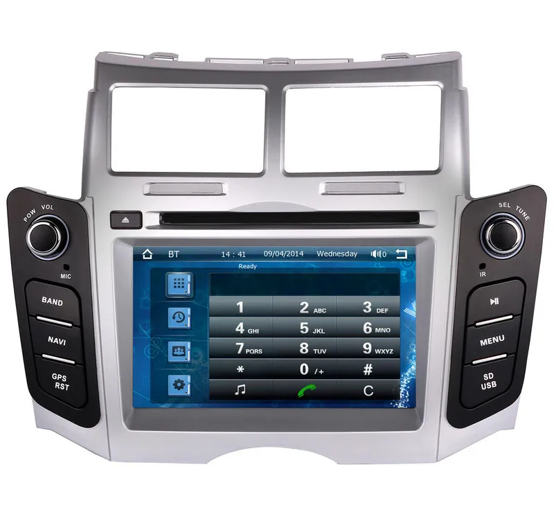 2-Din головное устройство автомобиля DVD плеер для Toyota Yaris 2005-2011 Вт/gps навигационной