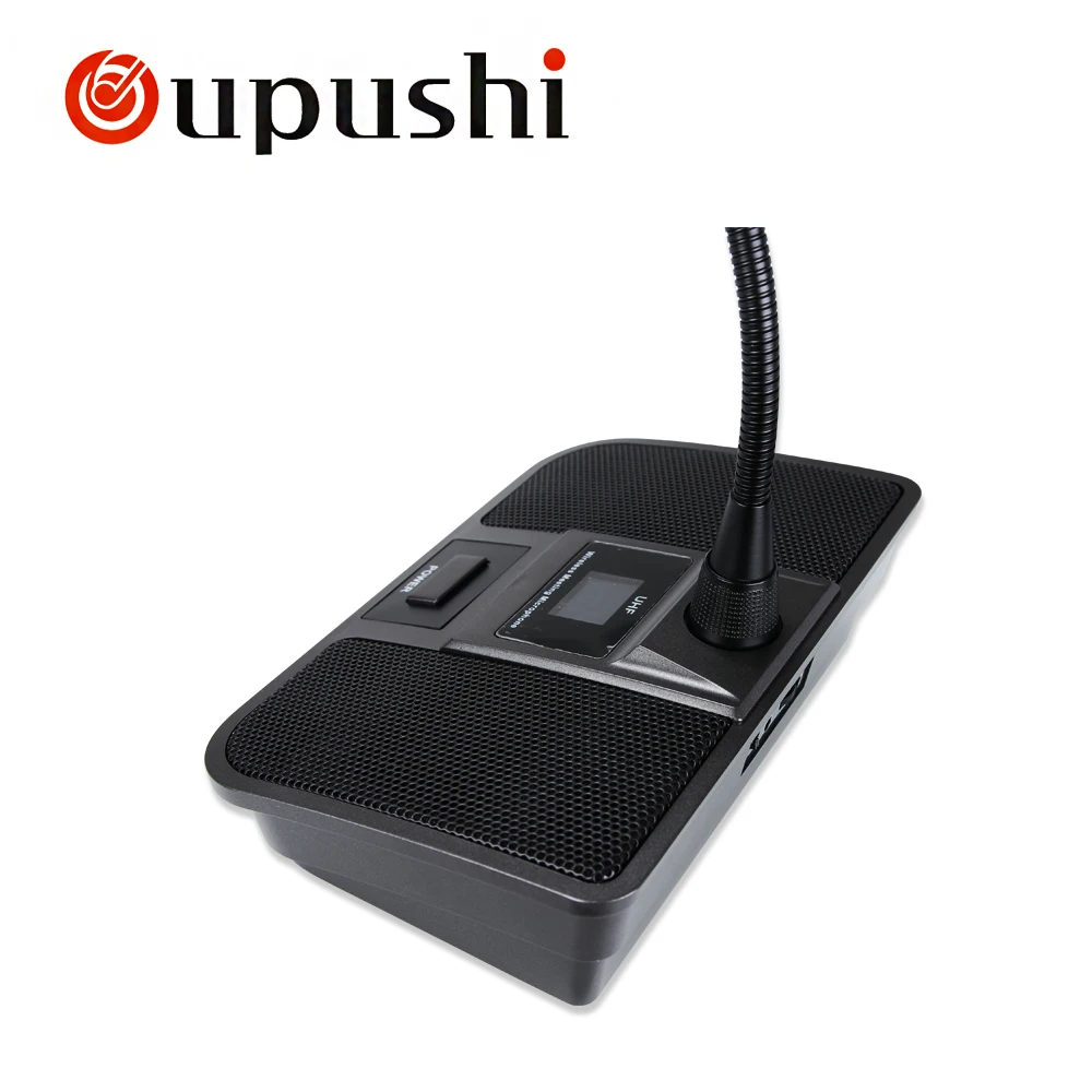 구매 Oupushi-HY314 Pro 구즈넥 컨퍼런스룸 무선 마이크 시스템 1-8 데스크탑 마이크, 데스크탑 마이크