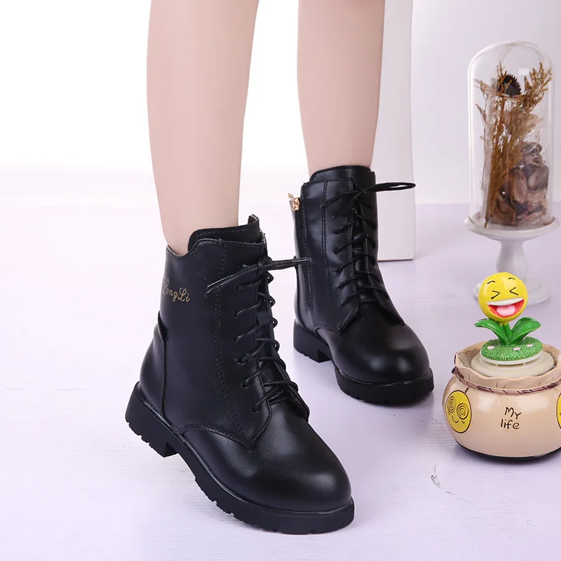 Girls' Winter Fashion Boots Shoes Children Waterproof Kids Warming Cotton Princess Girls Equestrian |