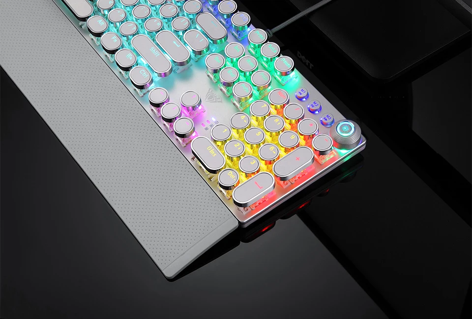 Игровая механическая клавиатура с RGB подсветкой, плакированная клавиша с подсветкой, анти-ореолы, макро-клавиши для настольного ноутбука+ поддержка запястья
