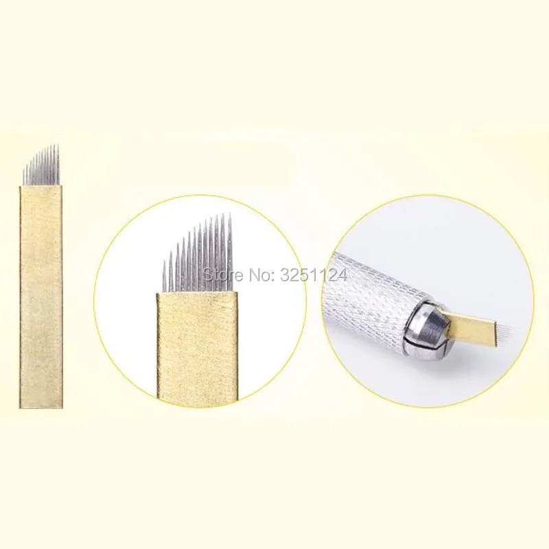 50 шт. медные иглы для татуажа бровей 12 пин|microblading needles|blade microbladingpcd |