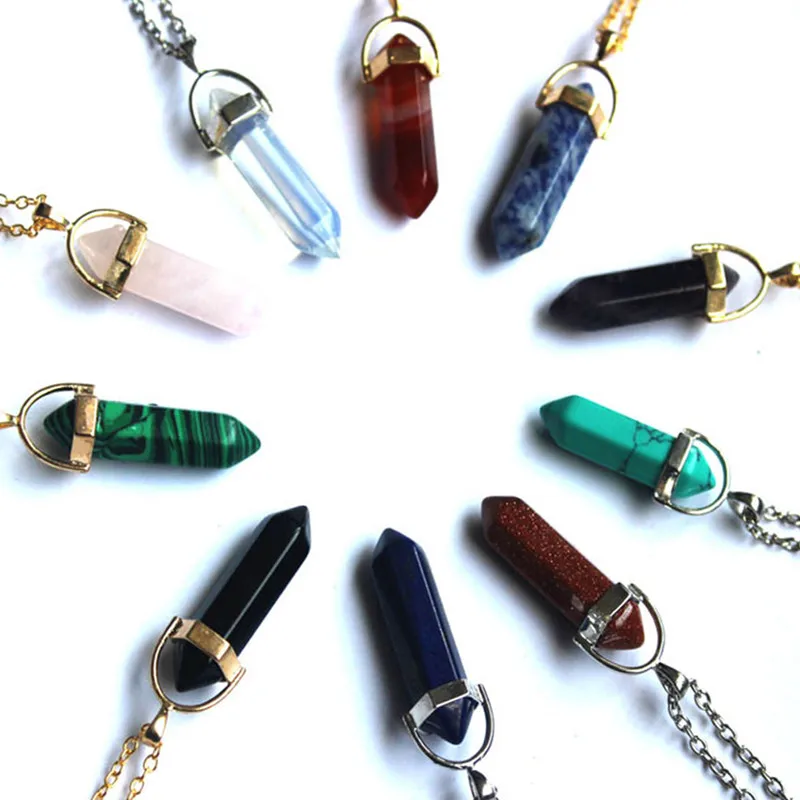 Новые модные ювелирные изделия натуральный кварц кулон с камнем ожерелье