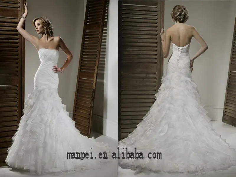custom made gorgeous strapless mermaid wedding gowns bridal MPW-168 | Свадьбы и торжества