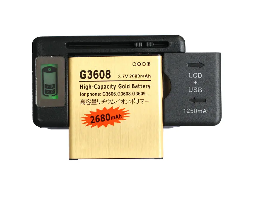 Ciszean 2680 мА/ч EB BG360CBC золото замена батарея + зарядное устройство с ЖК дисплеем для