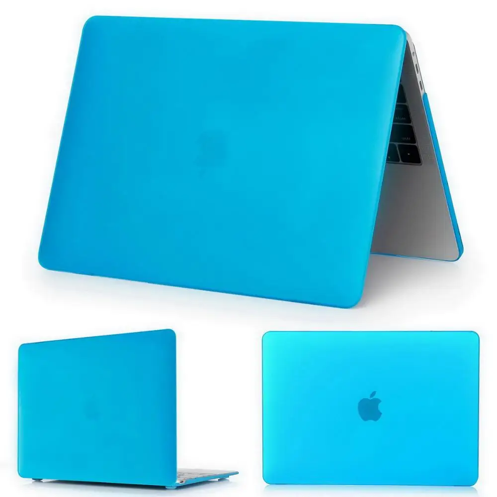 Matte Blue Кристальный \ матовый чехол для Apple Macbook Air Pro retina 11 12 13 15 дюймов сумка для ноутбука, для нового Mac book Air Pro 13,3 чехол A1932+ подарок - Цвет: Matte Blue