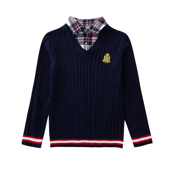 

Children's clothes Boy cotton sweater collar sweater 5-16 years old