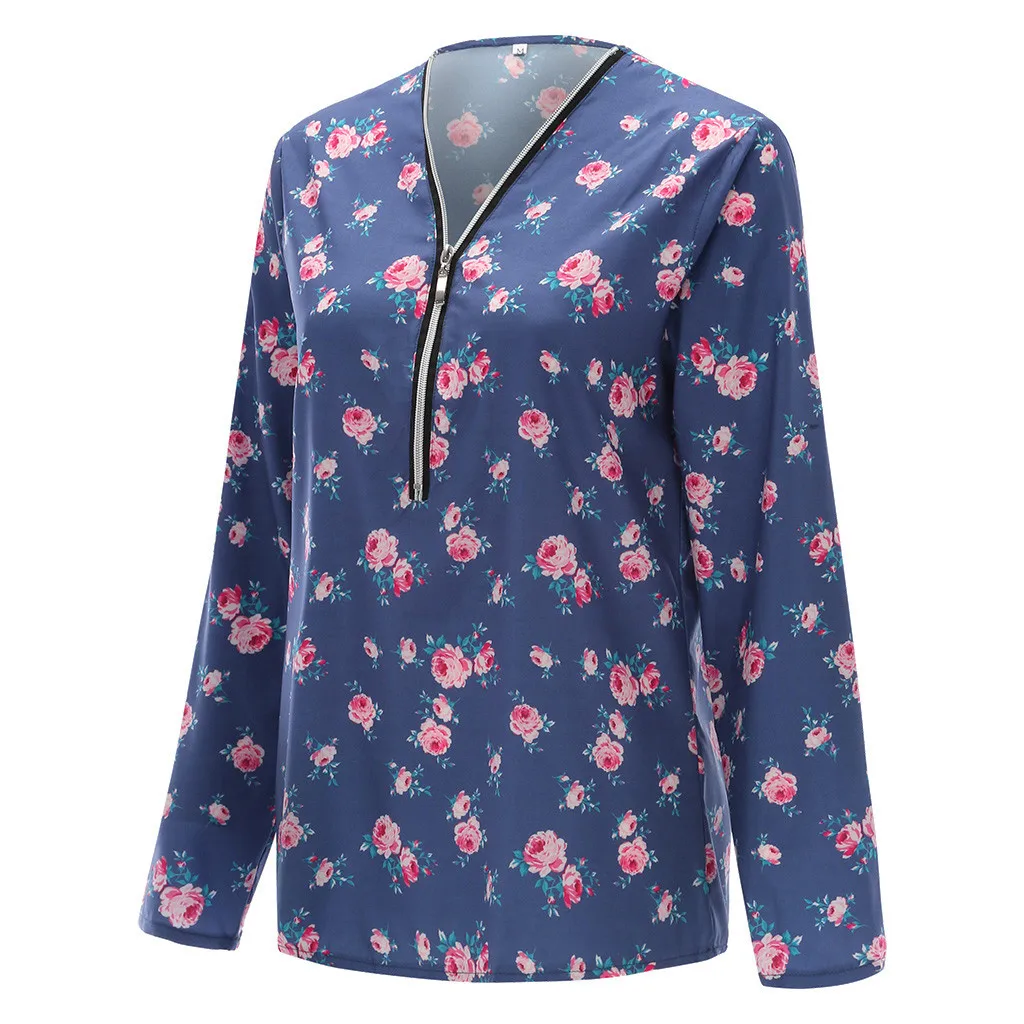 Ladies Plus Size Print Lace Short Sleeve Pullover Tops fashion Women's simple V-neck casual Zip T-shirt camisetas mujer verano