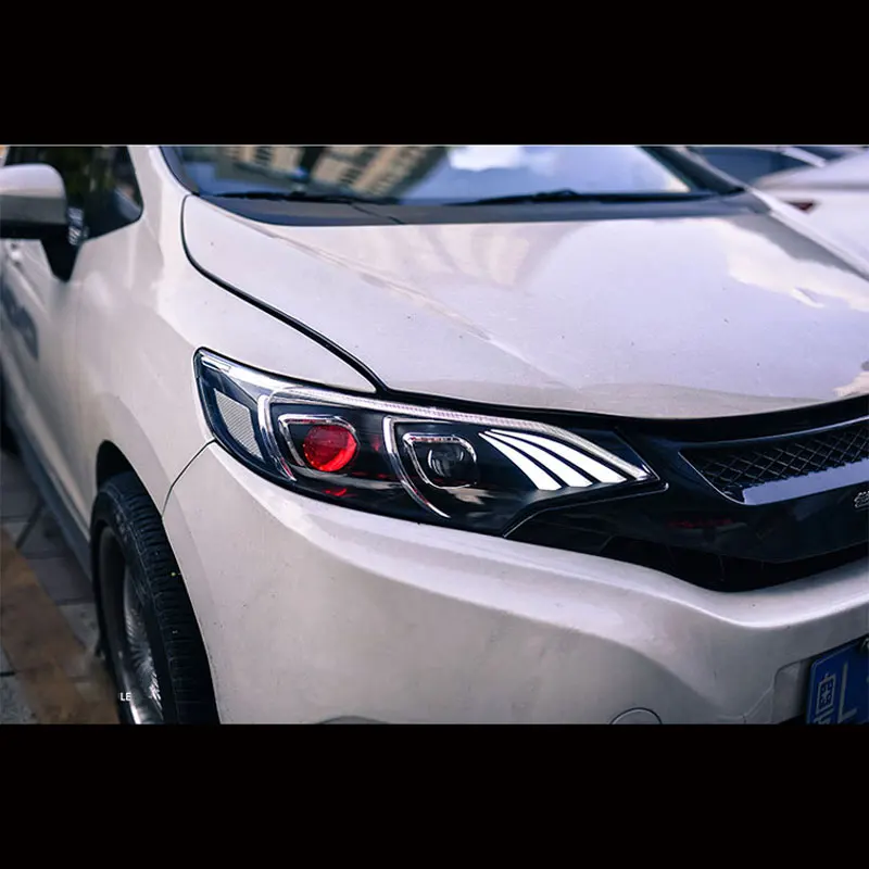 Бесплатная доставка для Honda Fit светодиодные фары ангельские глазки от 2014 до 2016