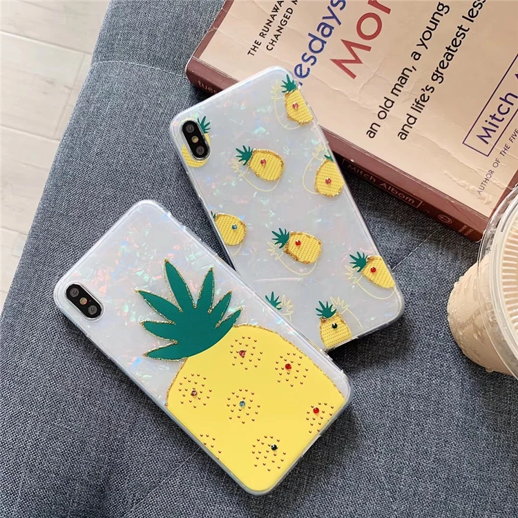 Летний чехол для телефона с ромбовидным сосновым яблоком ракушка iphone XR XSMAX apple X 6 7