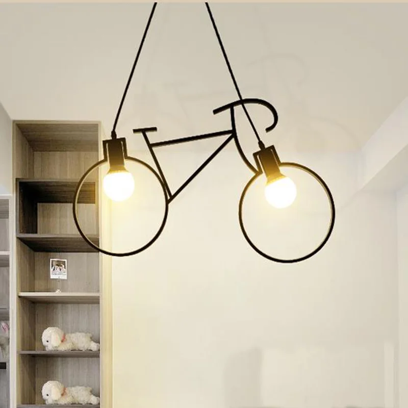 

Art Deco Loft pendant lights bicycle Pendant Lamp Home Lighting Novelty Iron hanging lamps dinning room industrial pendant light