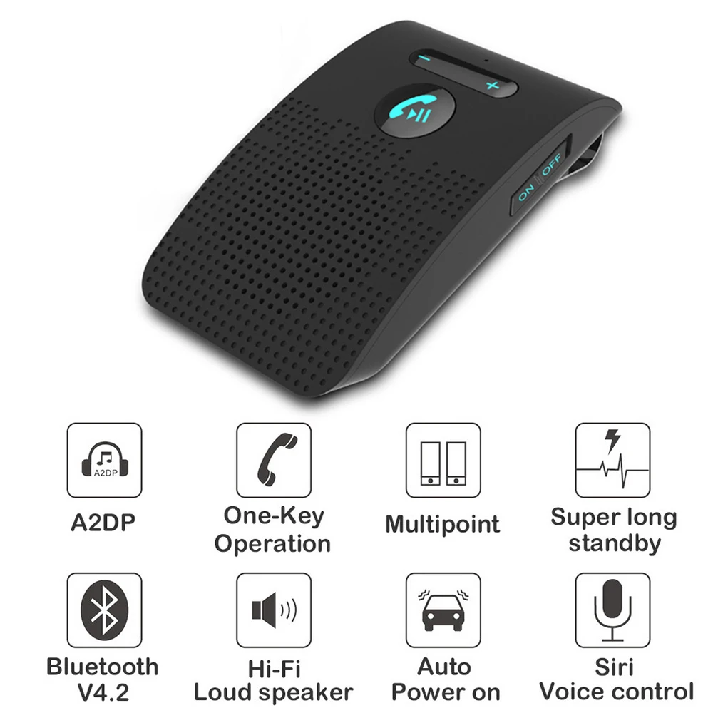 Приемник Bluetooth 4 2 автомобильный зажим для солнцезащитного козырька Вт Hifi динамик