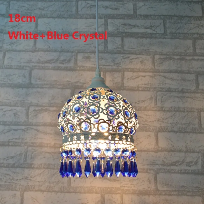 Средиземноморский цветной кристаллический кулон лампа для столовой Pendente De Teto