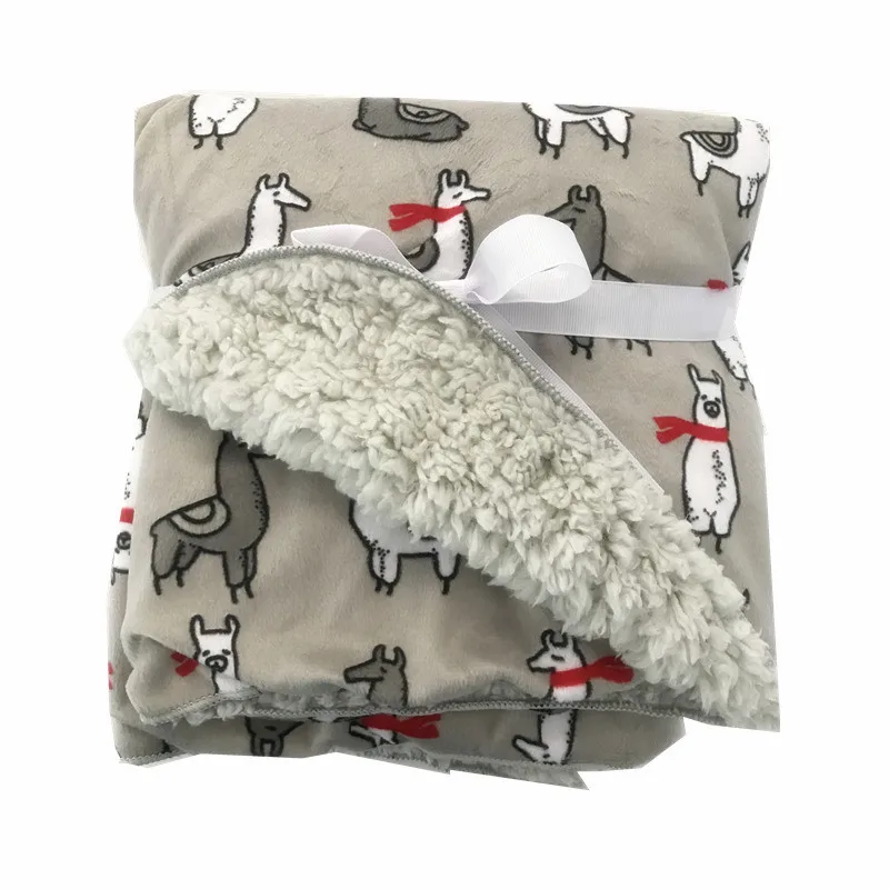 

b baby Blankets New Thicken Double Layer Coral Fleece Infant Swaddle Bebe Envelope Stroller Wrap Newborn Baby Bedding Blanket