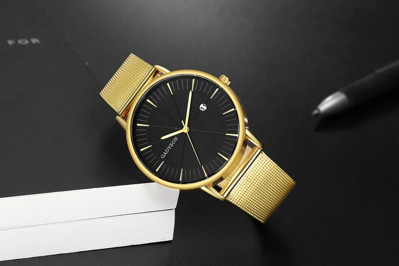 Ultra Thin Watch Men's Quartz Wristwatches Top Brand Luxury Casual Steel Mesh Date Waterproof Clock Male Relogio Masculino