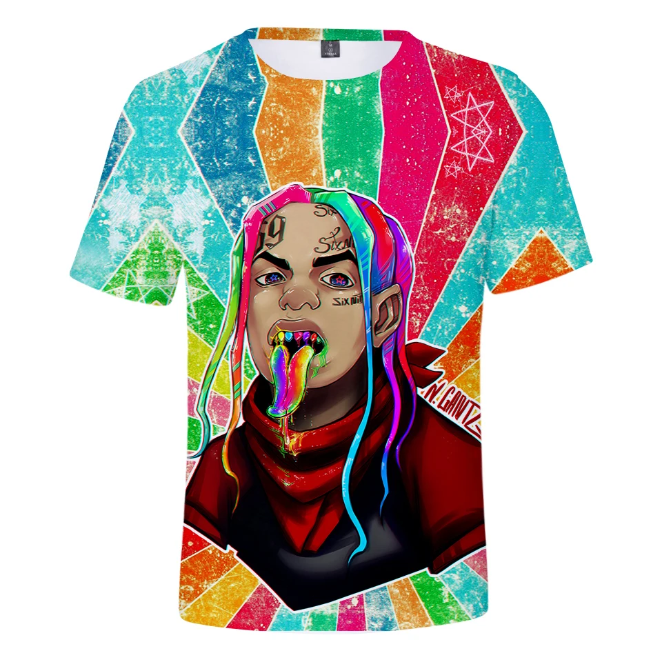 Новейшая футболка в стиле хип-хоп с принтом рэпера 69 6ix9ine Tekashi69 3D-принтом для